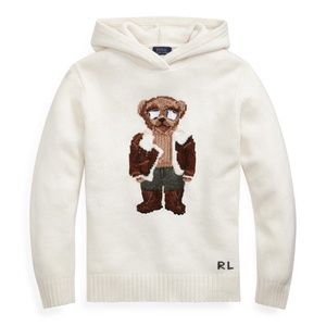 BRAND NEW POLO RALPH LAUREN AVIATOR BEAR CASHMERE HOODIE
